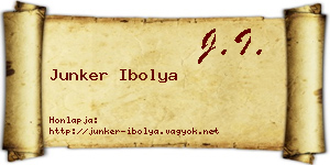 Junker Ibolya névjegykártya