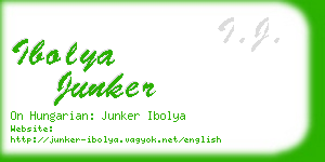 ibolya junker business card